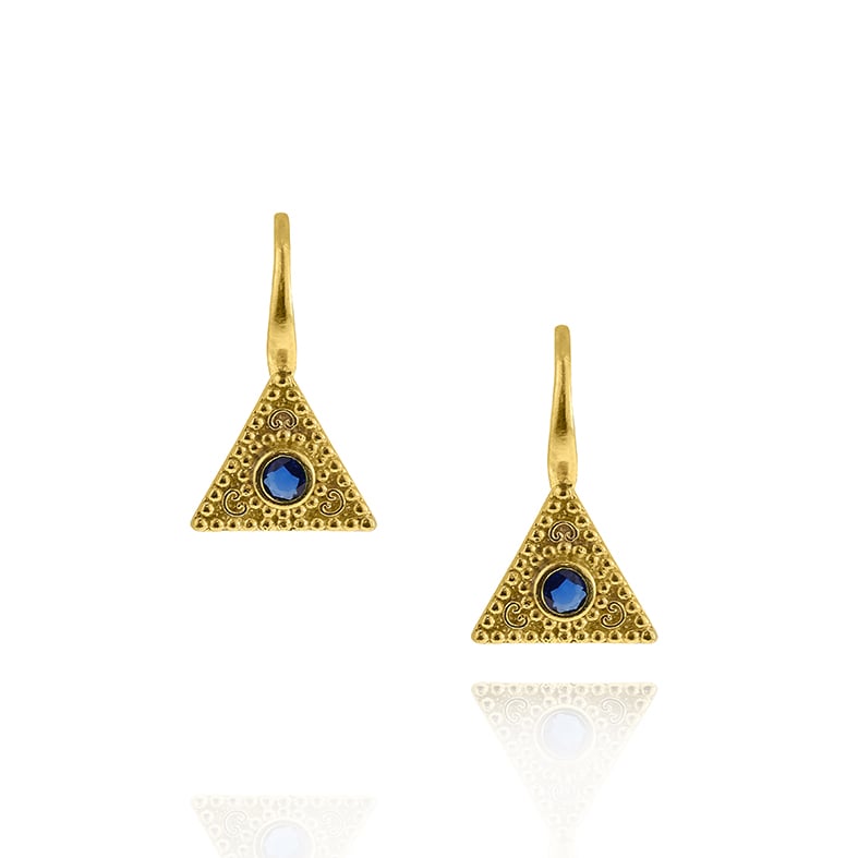 Earrings silver 925 yellow gold plated with zirconia