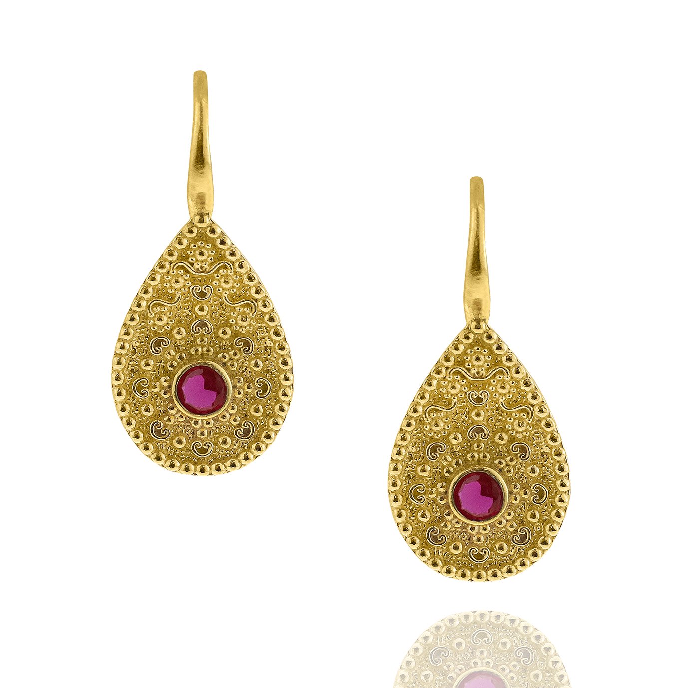 Earrings silver 925 yellow gold plated with zirconia