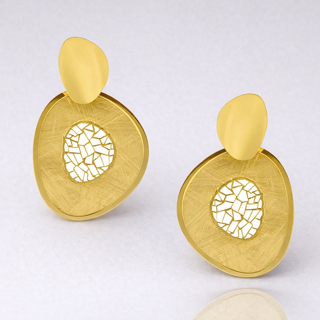 Σκουλαρίκια ασήμι 925 επιχρυσωμένα