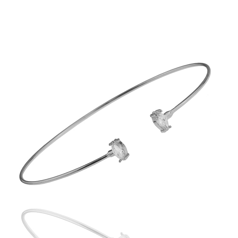 Βραχιόλι ασήμι 925 επιπλατινωμένο με zirconia