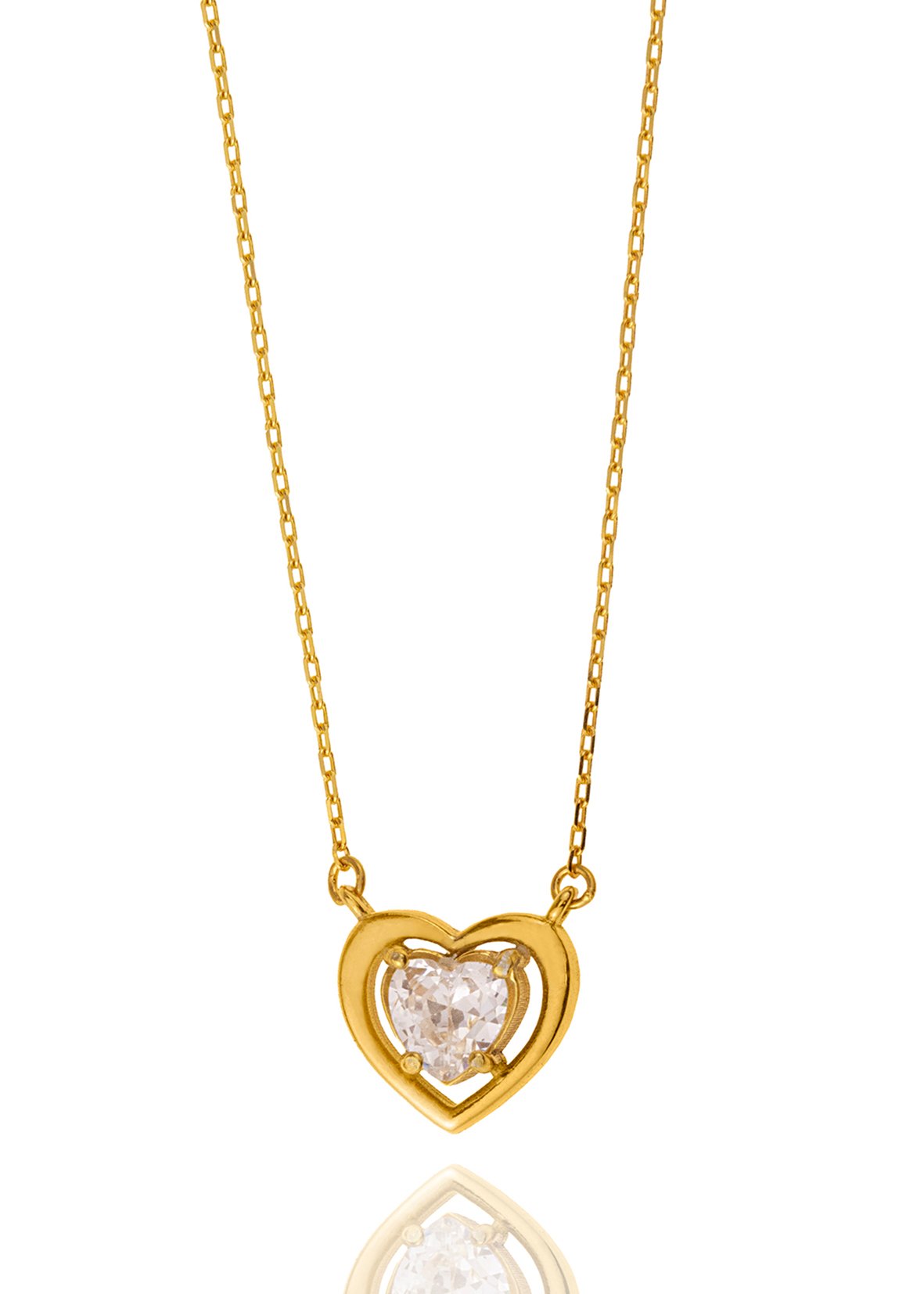 Necklace silver 925 yellow gold plated with zirconia