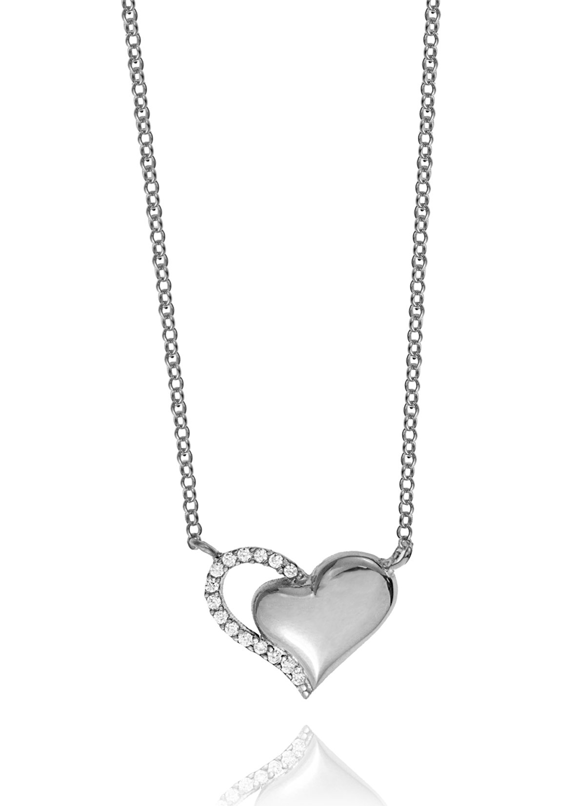 Κολιέ ασήμι 925 επιπλατινωμένο με zirconia