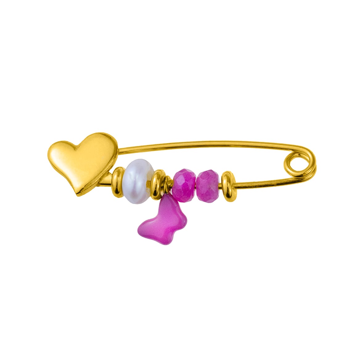 Παραμάνα ασημένια 925 επιχρυσωμένη με κρεμαστά φυλαχτά