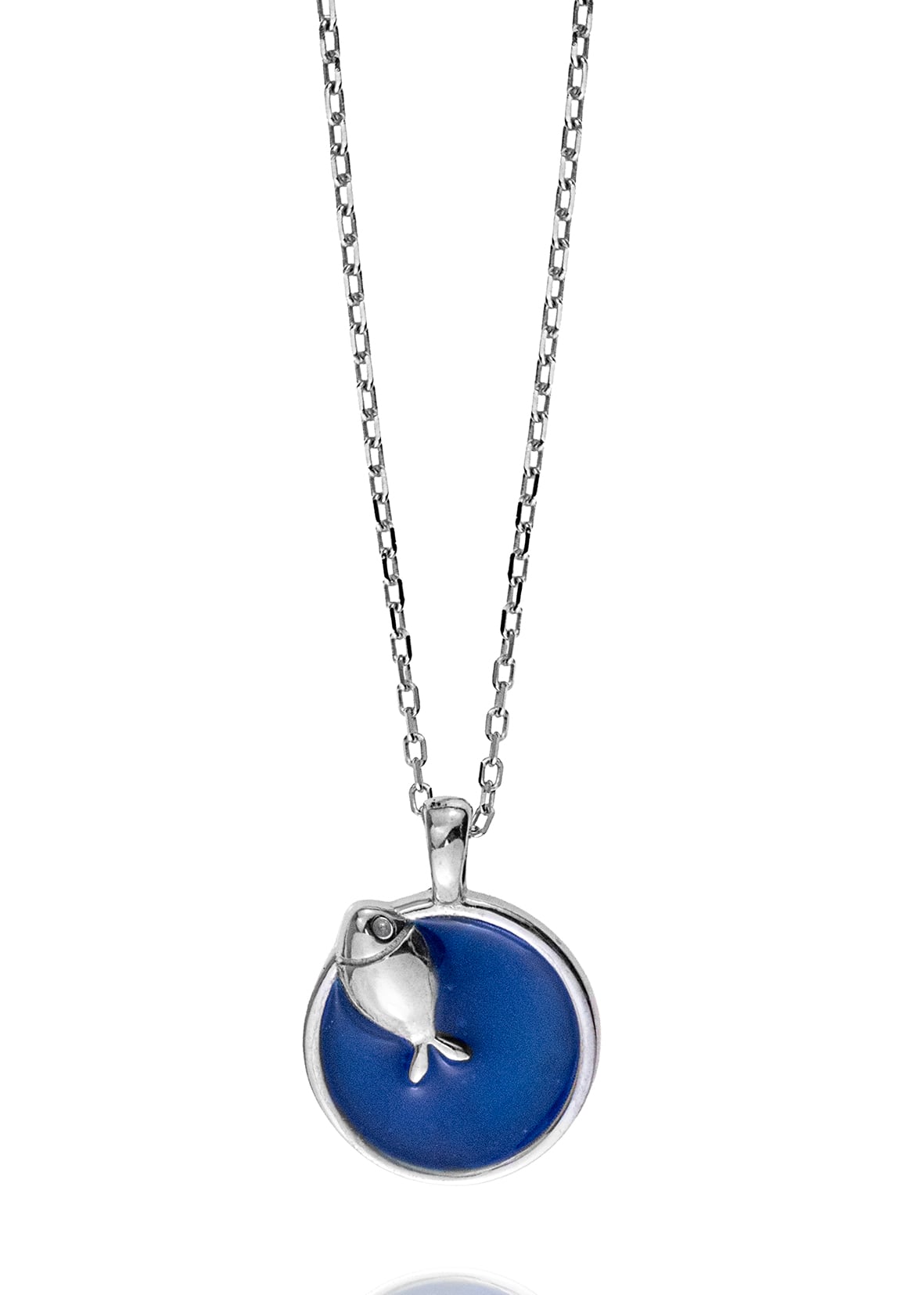 Necklase silver 925 rhodium plated with enamel