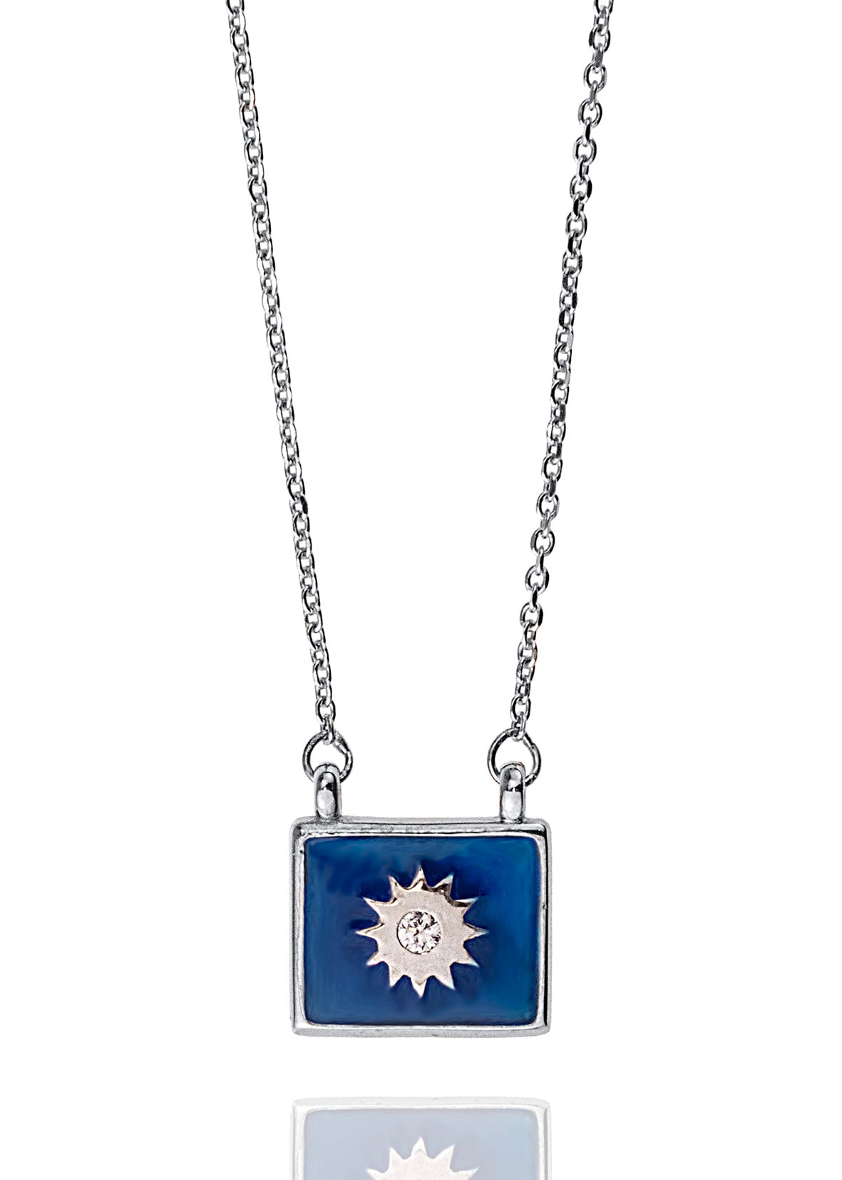 Necklase silver 925 rhodium plated with enamel
