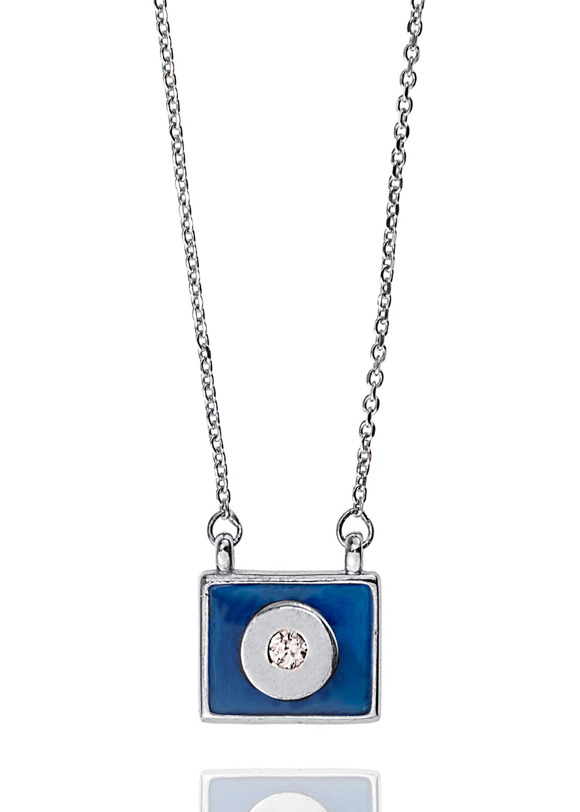 Necklase silver 925 rhodium plated with enamel