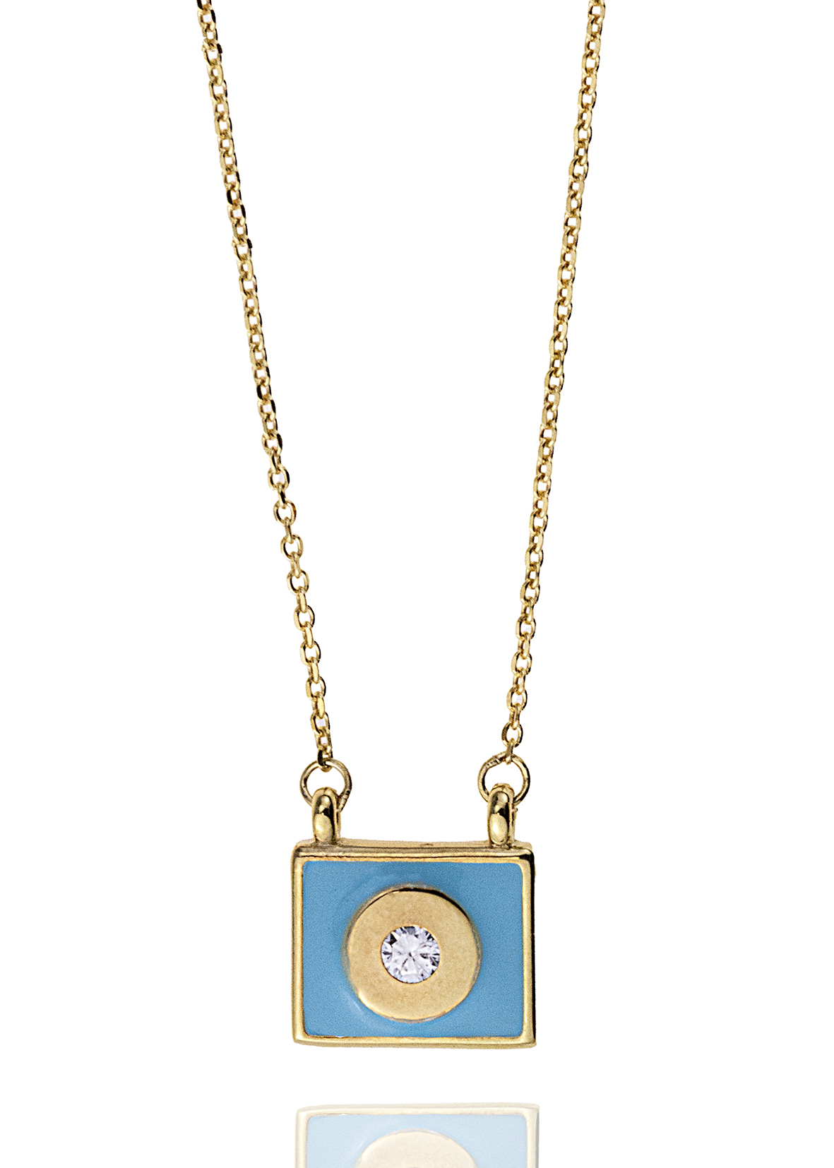 Necklase silver 925 rhodium plated with enamel