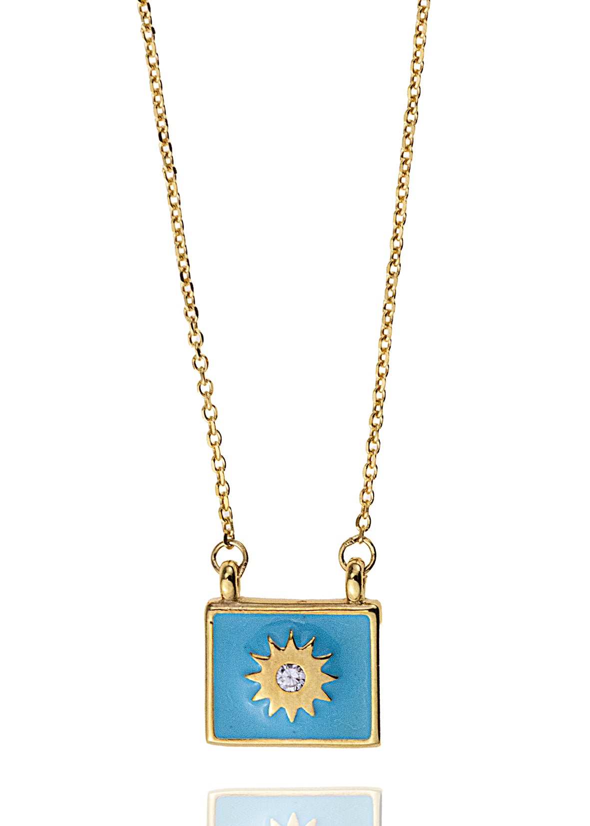 Necklase silver 925 rhodium plated with enamel