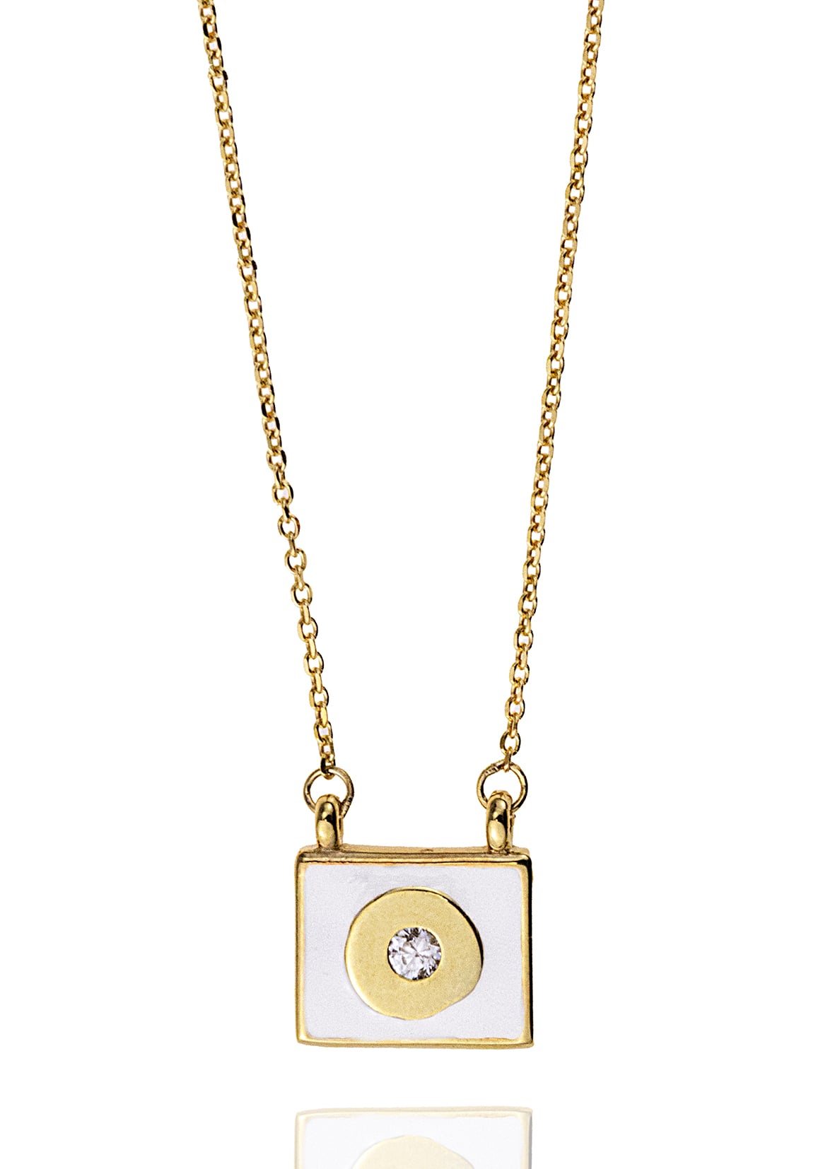 Necklase silver 925 rhodium plated with enamel
