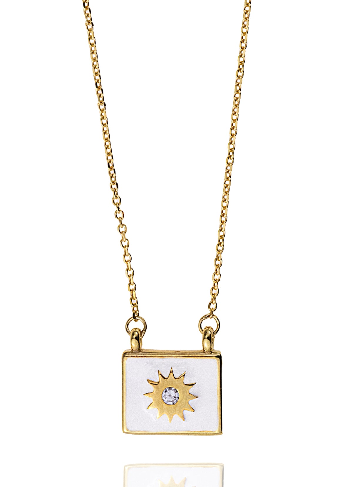 Necklase silver 925 rhodium plated with enamel