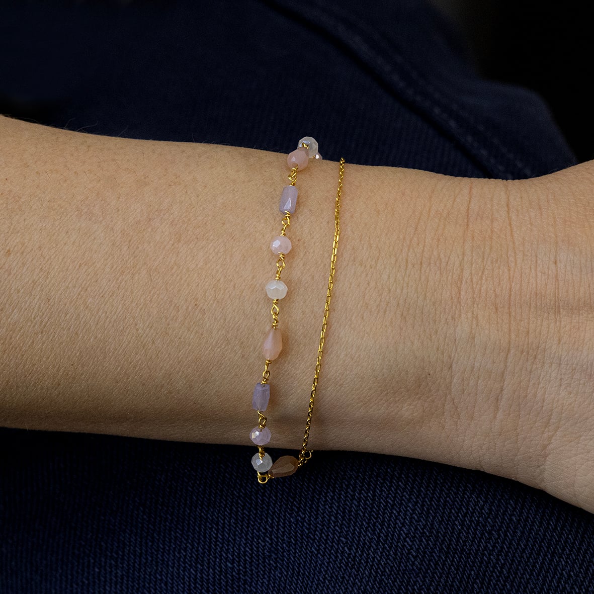 Βραχιόλι ασήμι 925 επιχρυσωμένο με πέτρες ορυκτές