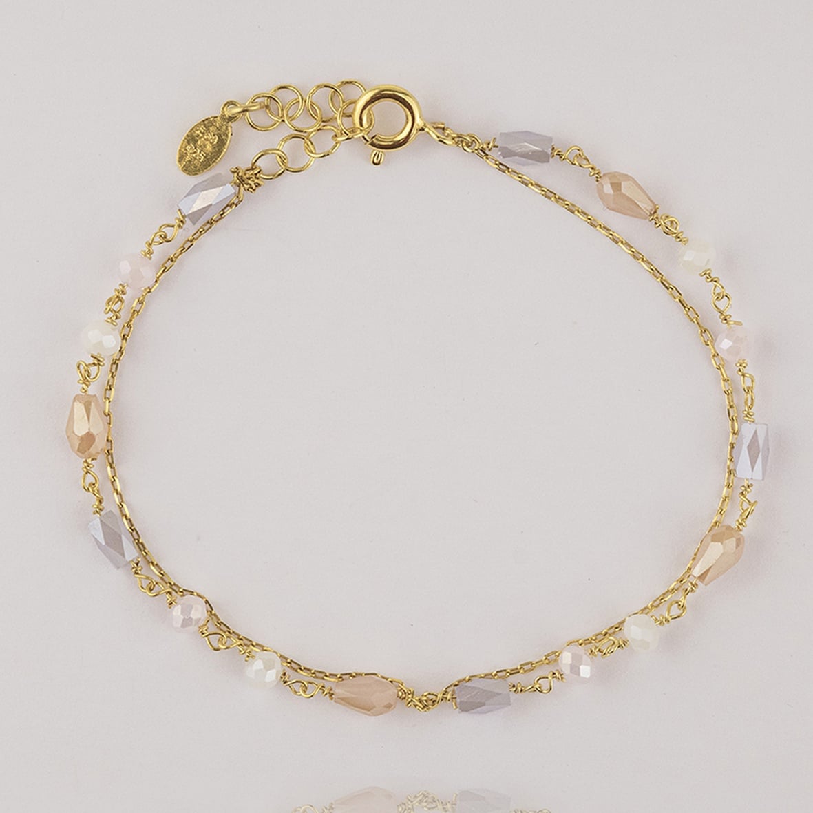 Βραχιόλι ασήμι 925 επιχρυσωμένο με πέτρες ορυκτές