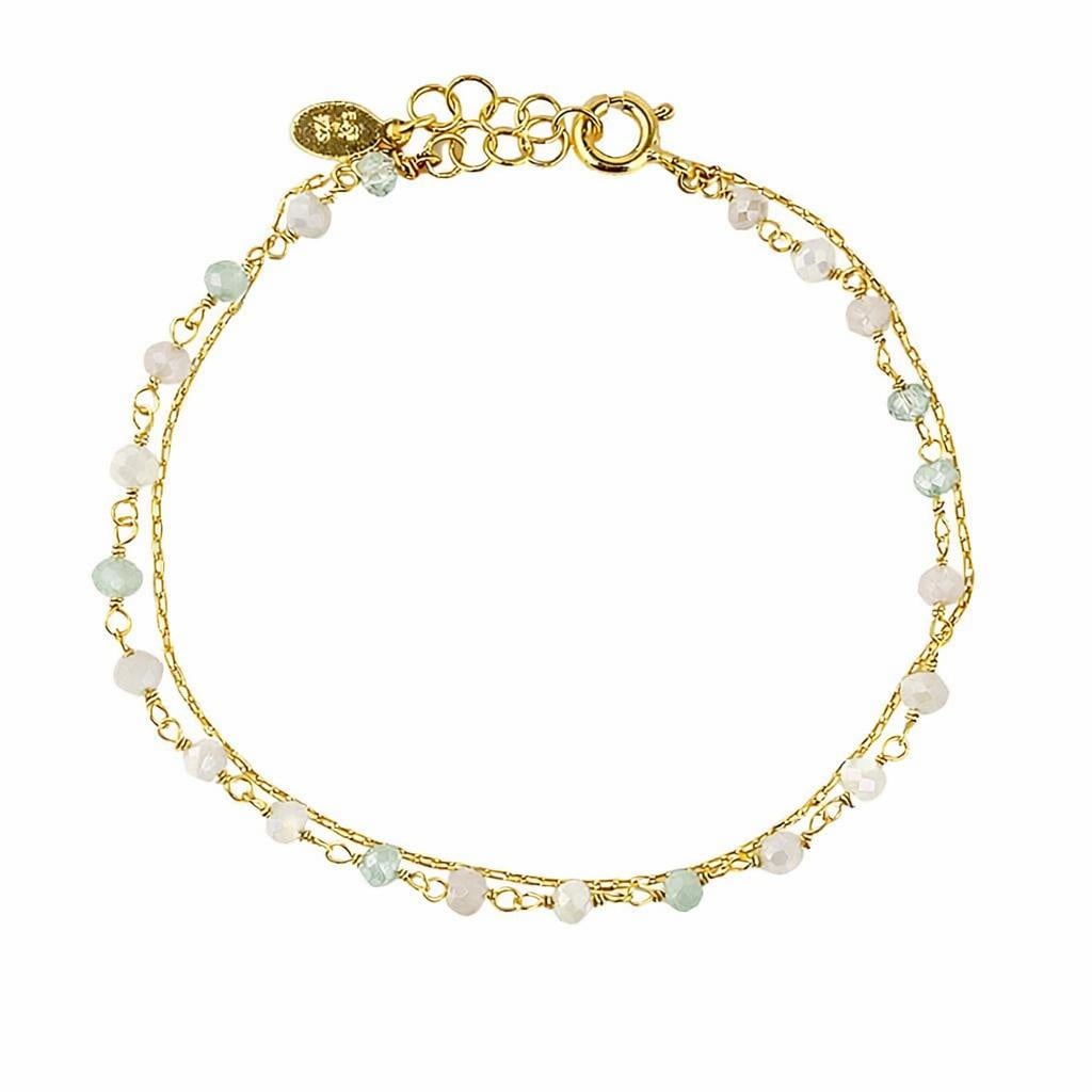 Βραχιόλι ασήμι 925 επιχρυσωμένο με πέτρες ορυκτές