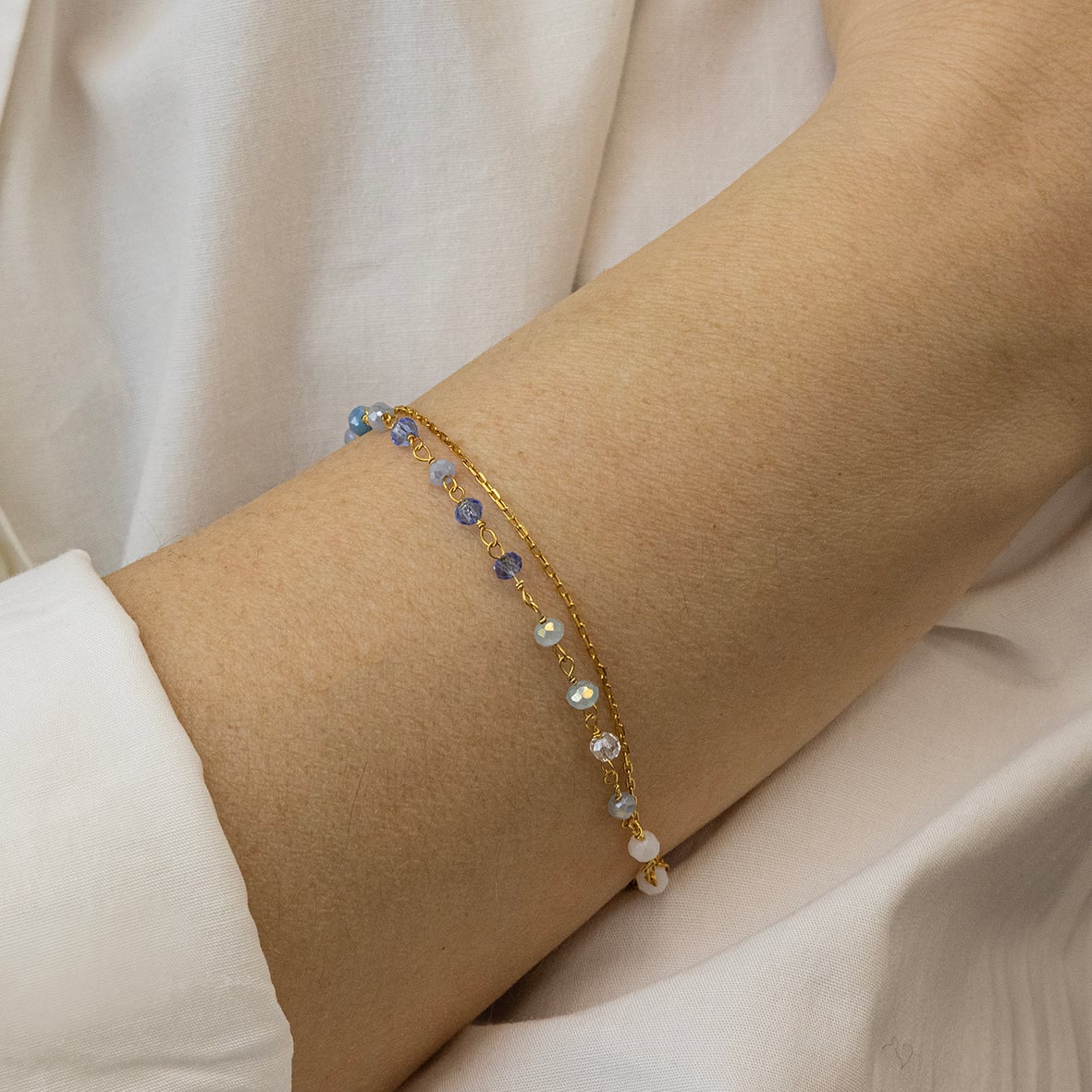 Βραχιόλι ασήμι 925 επιχρυσωμένο με πέτρες ορυκτές