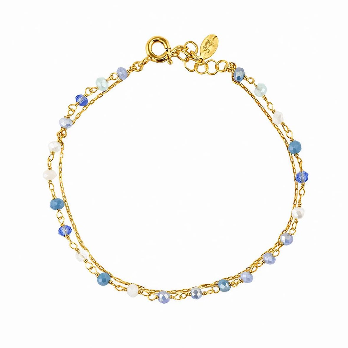 Βραχιόλι ασήμι 925 επιχρυσωμένο με πέτρες ορυκτές