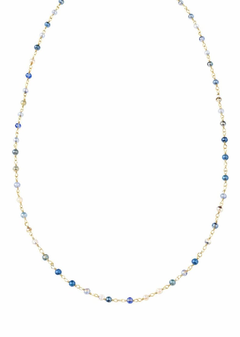 Κολιέ ασήμι 925 επιχρυσωμένο με πέτρες ορυκτές