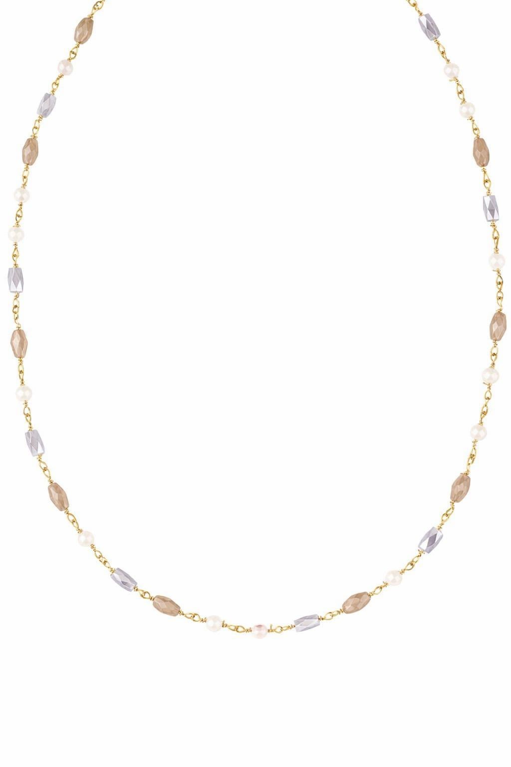 Κολιέ ασήμι 925 επιχρυσωμένο με πέτρες ορυκτές