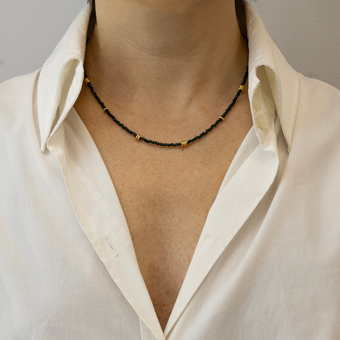 Κολιέ ασήμι 925 επιχρυσωμένο με πέτρες ορυκτές