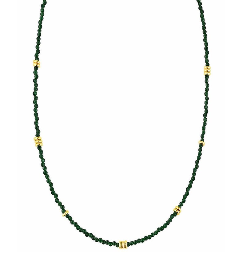 Κολιέ ασήμι 925 επιχρυσωμένο με πέτρες ορυκτές