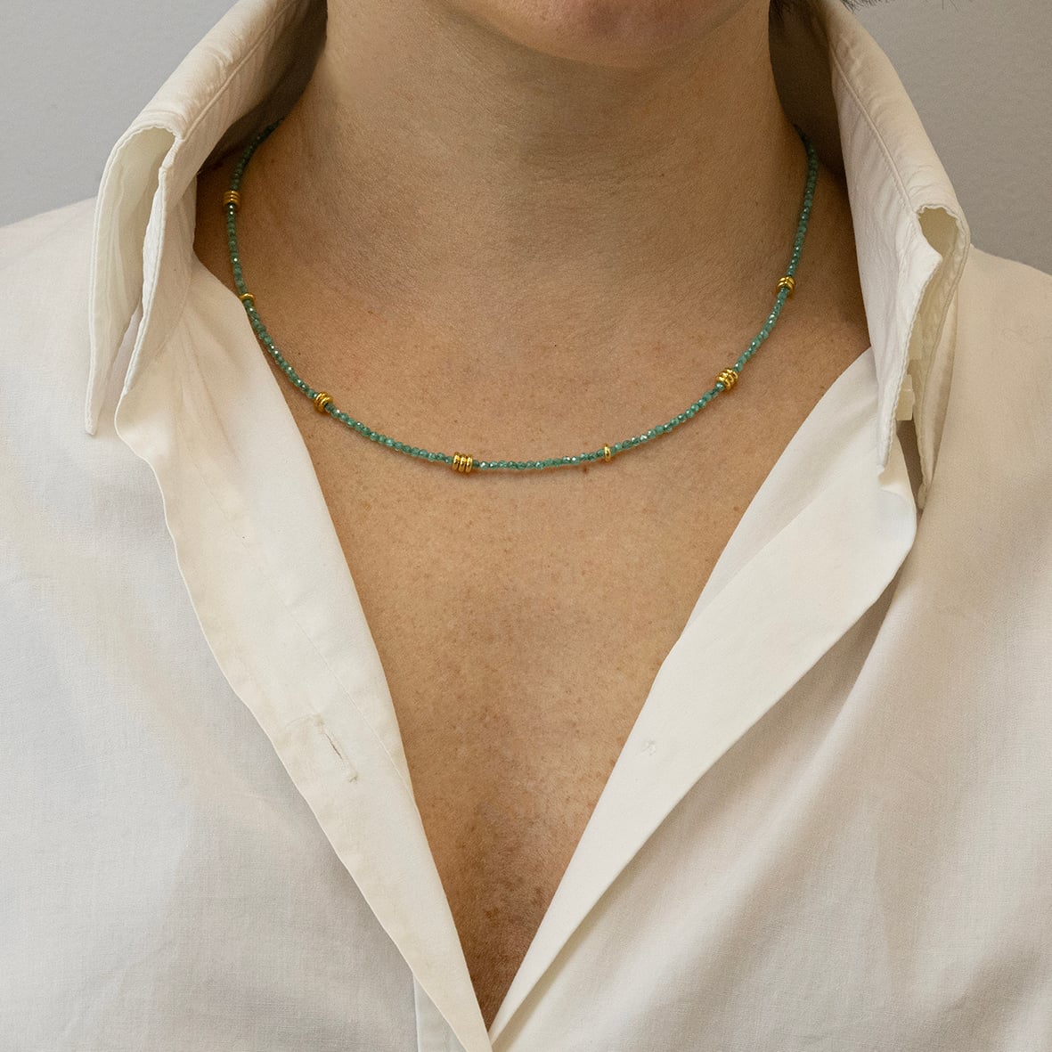 Κολιέ ασήμι 925 επιχρυσωμένο με πέτρες ορυκτές