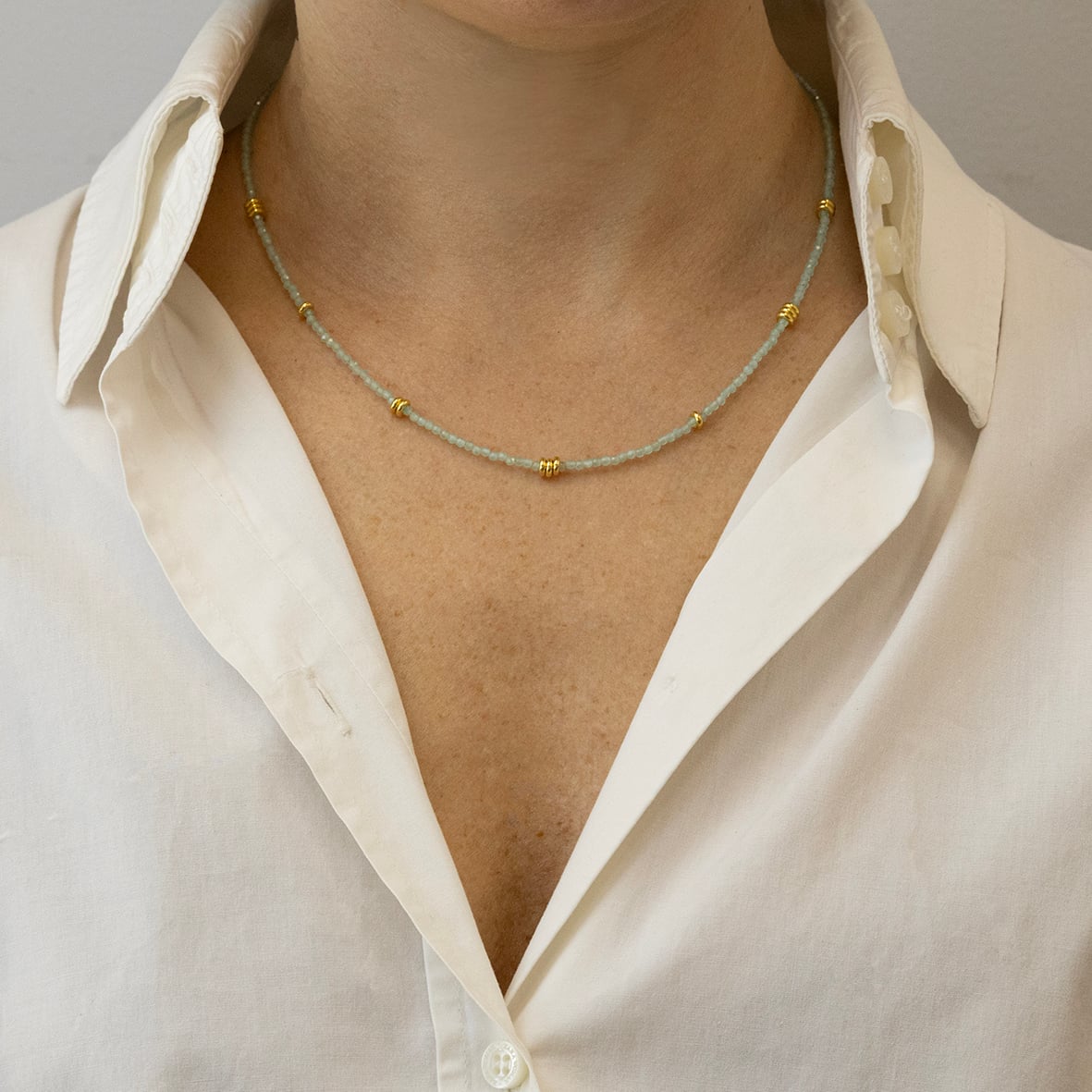 Κολιέ ασήμι 925 επιχρυσωμένο με πέτρες ορυκτές