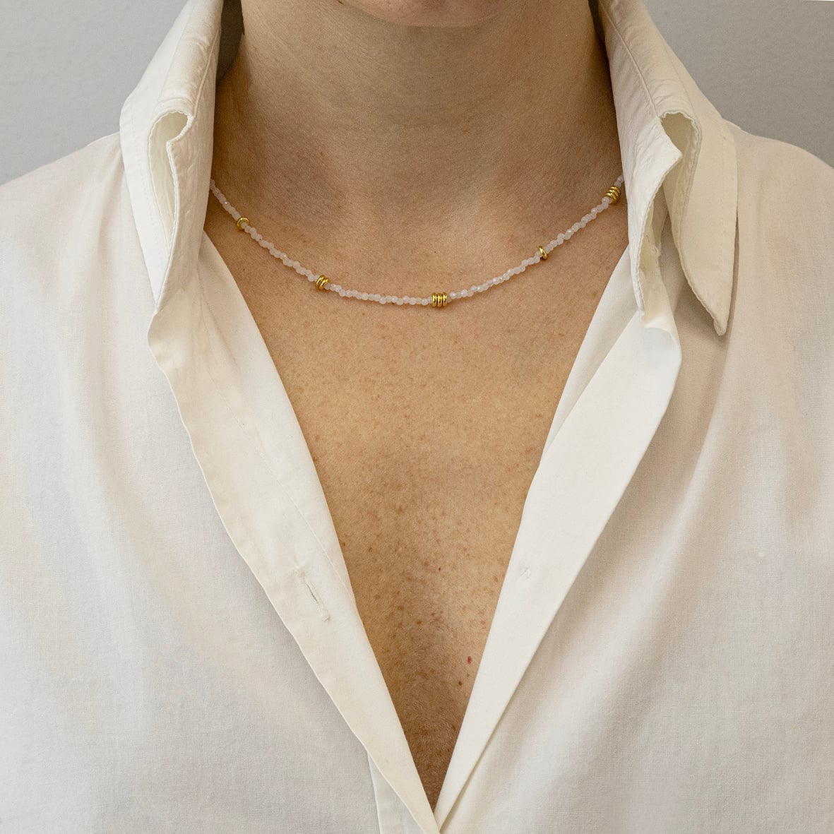 Κολιέ ασήμι 925 επιχρυσωμένο με πέτρες ορυκτές