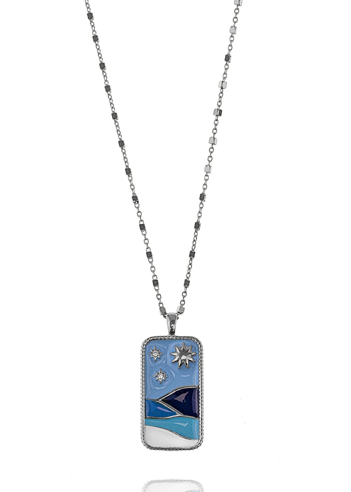 Κολιέ ασήμι 925 επιπλατινωμένο με σμάλτο