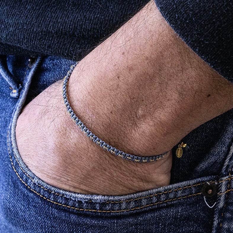 Βραχιόλι ασήμι 925 επιχρυσωμένο με κορδόνι