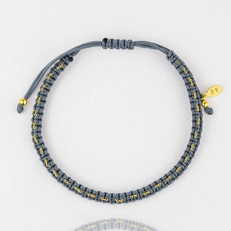 Βραχιόλι ασήμι 925 επιχρυσωμένο με κορδόνι