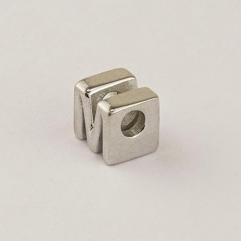 Μοτίφ ασήμι 925 μονόγραμμα επιπλατινωμένο