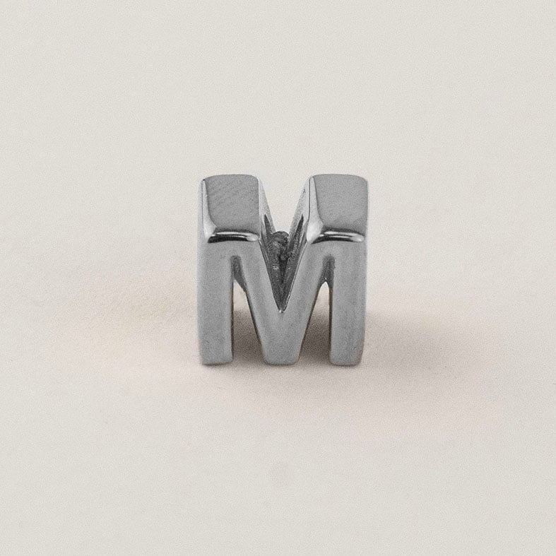 Μοτίφ ασήμι 925 μονόγραμμα επιπλατινωμένο