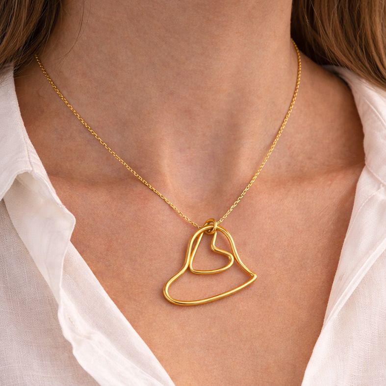 Κολιέ από ορείχαλκο με επιχρύσωση 18 καρατίων