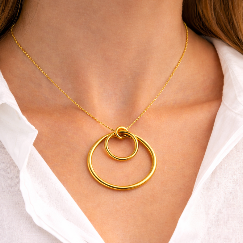 Κολιέ από ορείχαλκο με επιχρύσωση 18 καρατίων