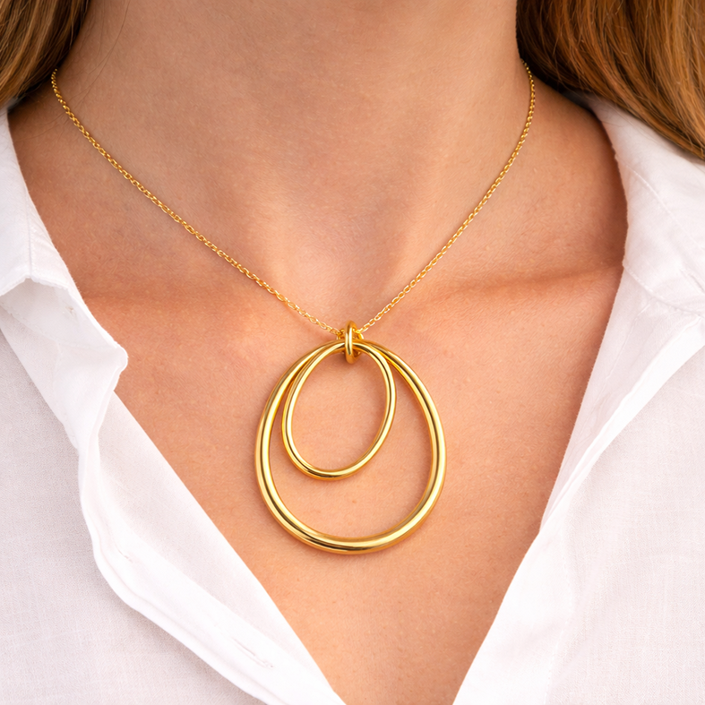 Κολιέ από ορείχαλκο με επιχρύσωση 18 καρατίων