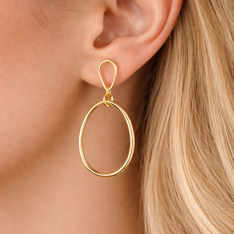 Σκουλαρίκια από ορείχαλκο με επιχρύσωση 18 καρατίων