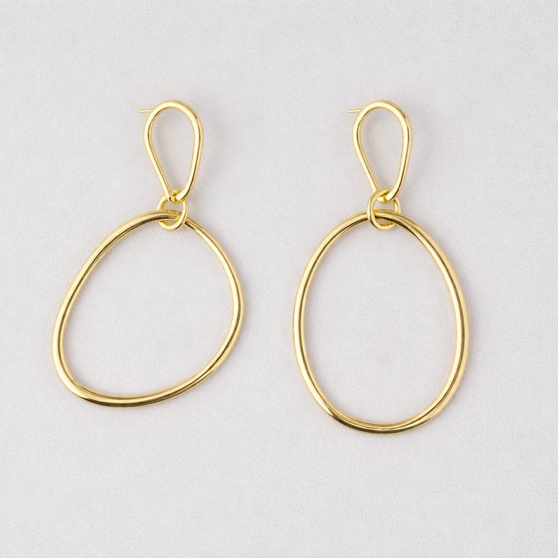 Σκουλαρίκια από ορείχαλκο με επιχρύσωση 18 καρατίων