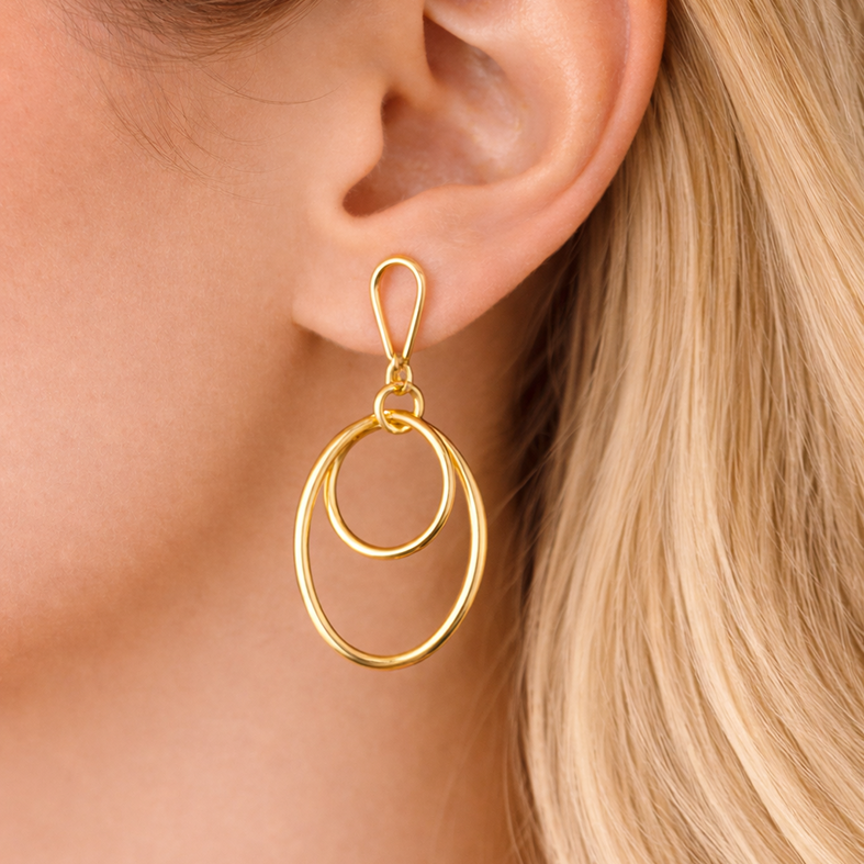 Σκουλαρίκια από ορείχαλκο με επιχρύσωση 18 καρατίων