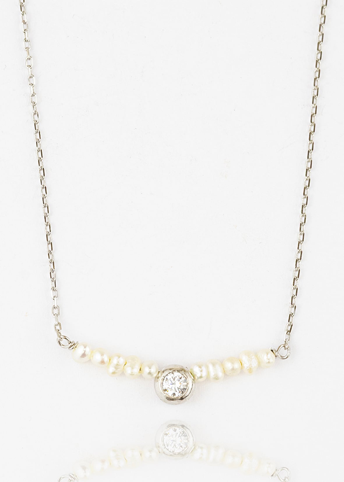 Κολιέ ασήμι 925 επιπλατινωμένο με zirconia