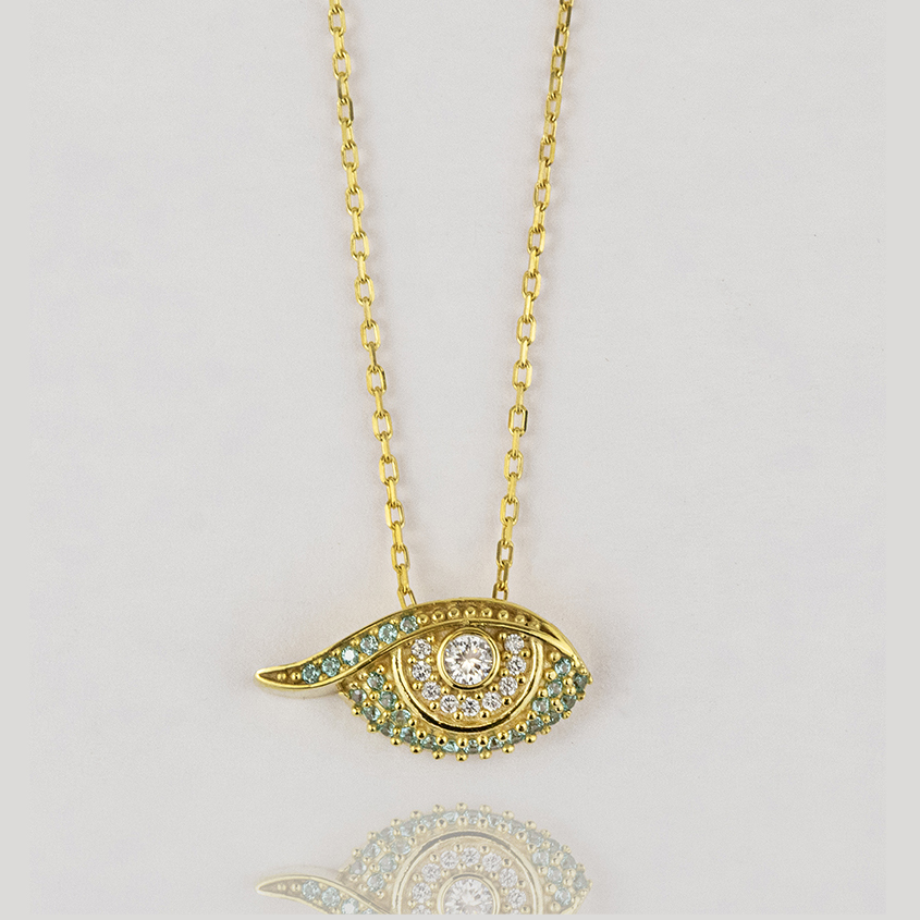 Κολιέ ασήμι 925 επιχρυσωμένο με zirconia