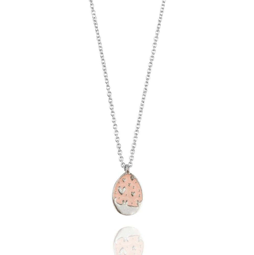 Κολιέ ασήμι 925 αυγό επιπλατινωμένο με σμάλτο