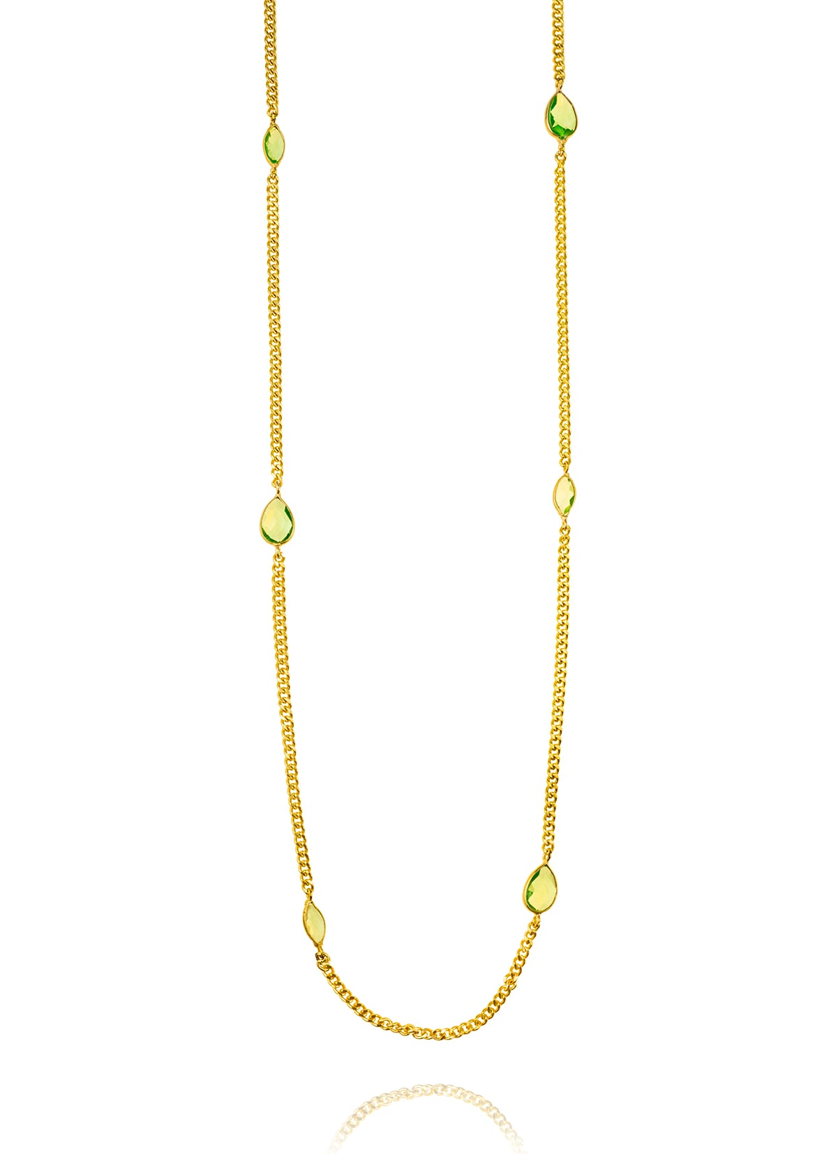 Κολιέ από ορείχαλκο με επιχρύσωση 18 καρατίων με διάφανες πέτρες