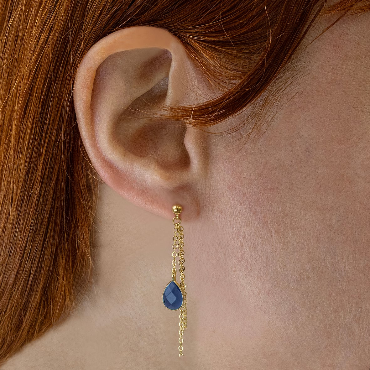 Yellow gold plated 18ct brass earings with crystal stones