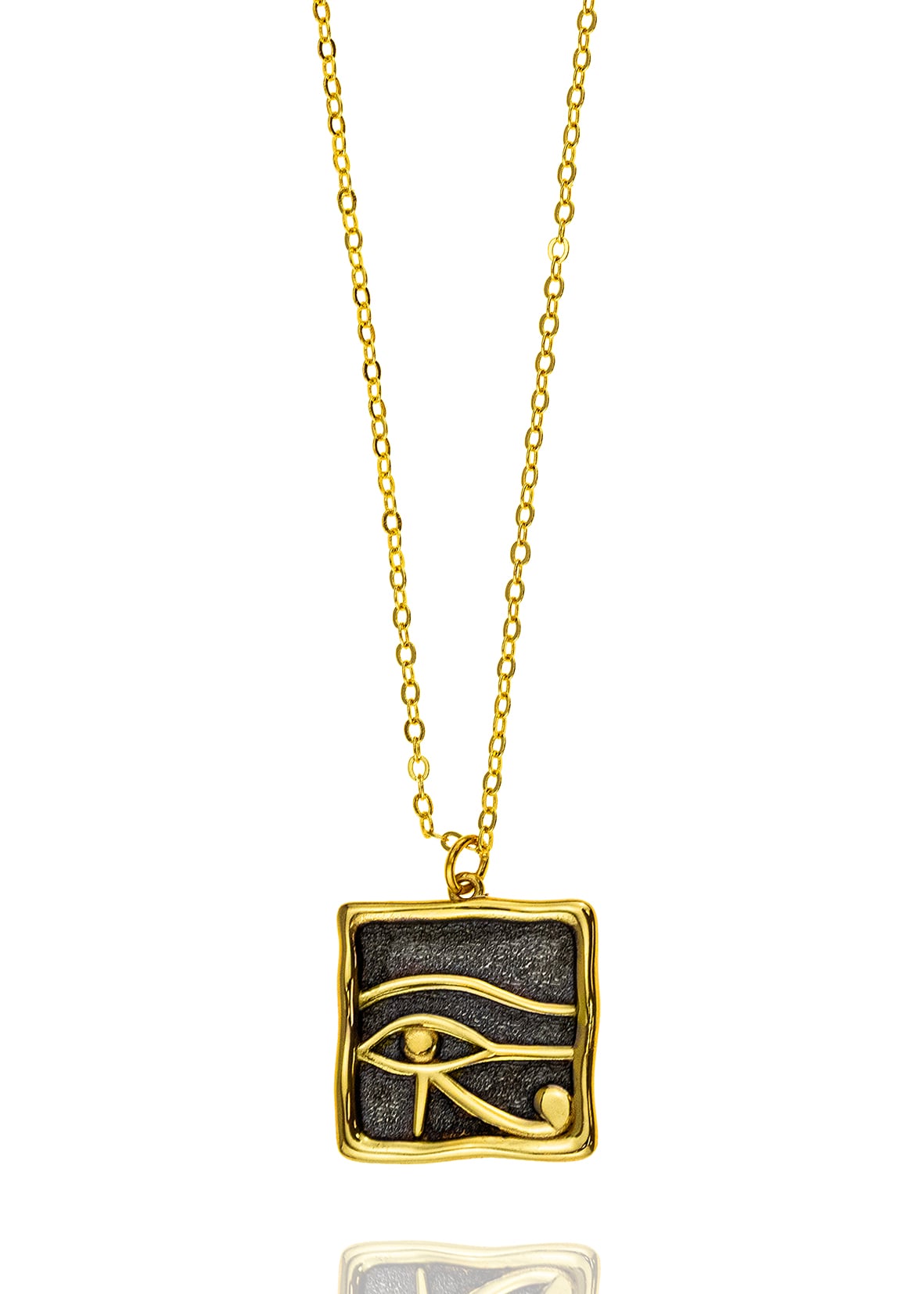 Yellow gold plated 18ct brass necklase and black rhodium plated