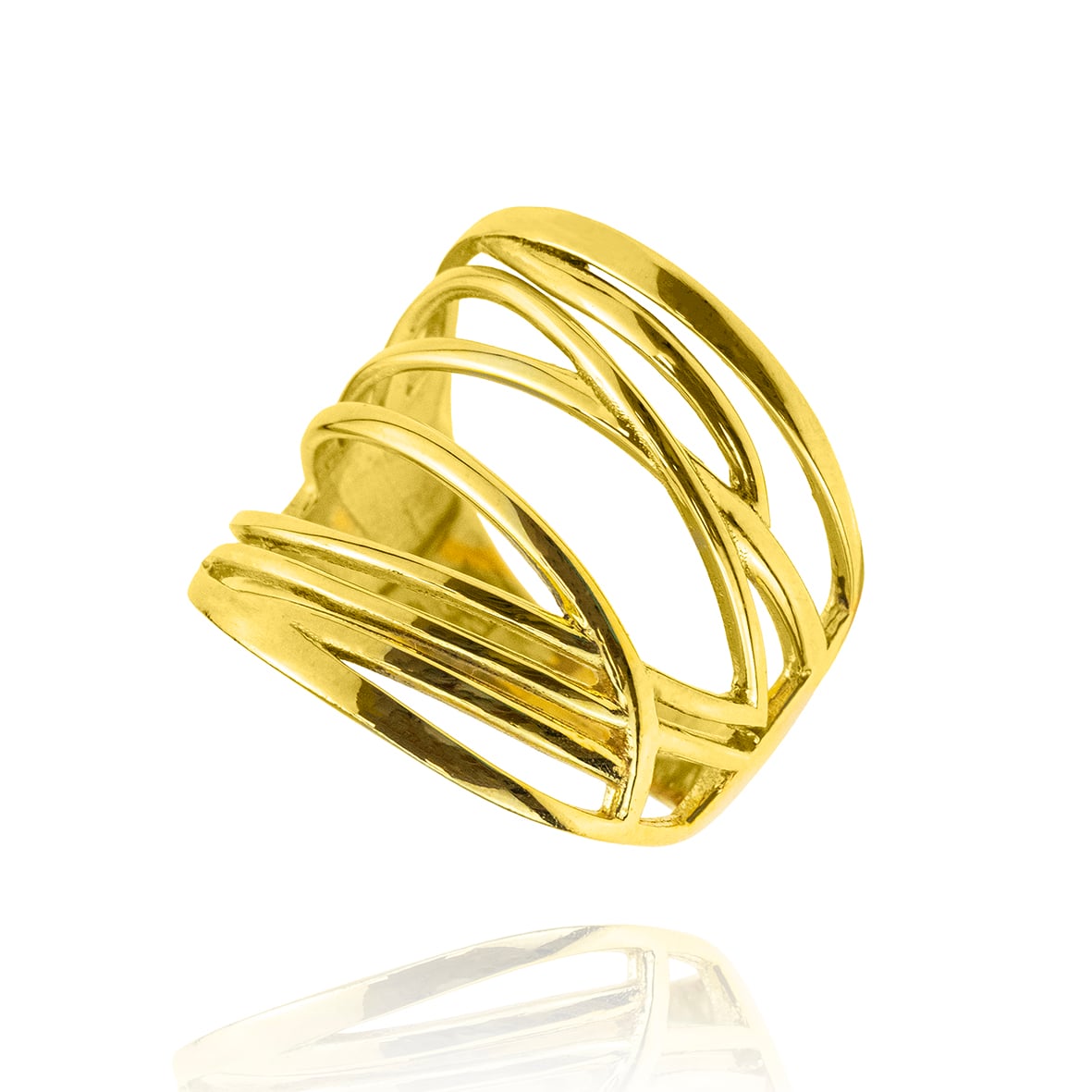 Ring silver 925 yellow gold plated