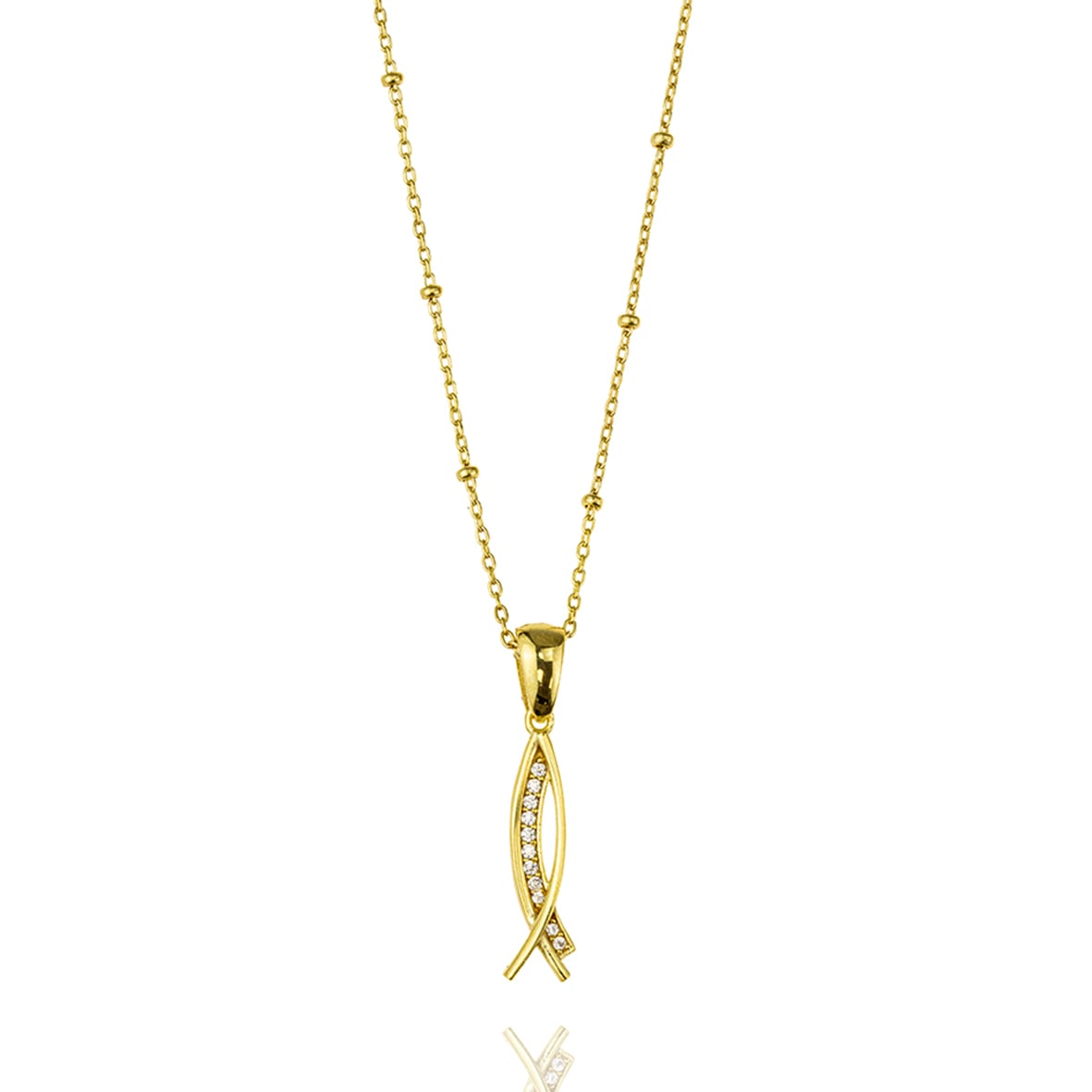 Κολιέ ασήμι 925 επιχρυσωμένο με zirconia