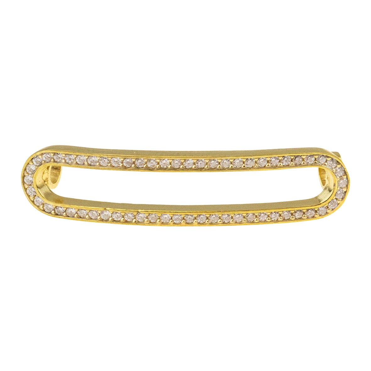 Charm silver 925 yellow gold plated with zirconia