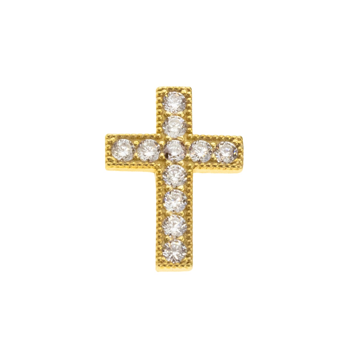 Charm silver 925 yellow gold plated with zirconia