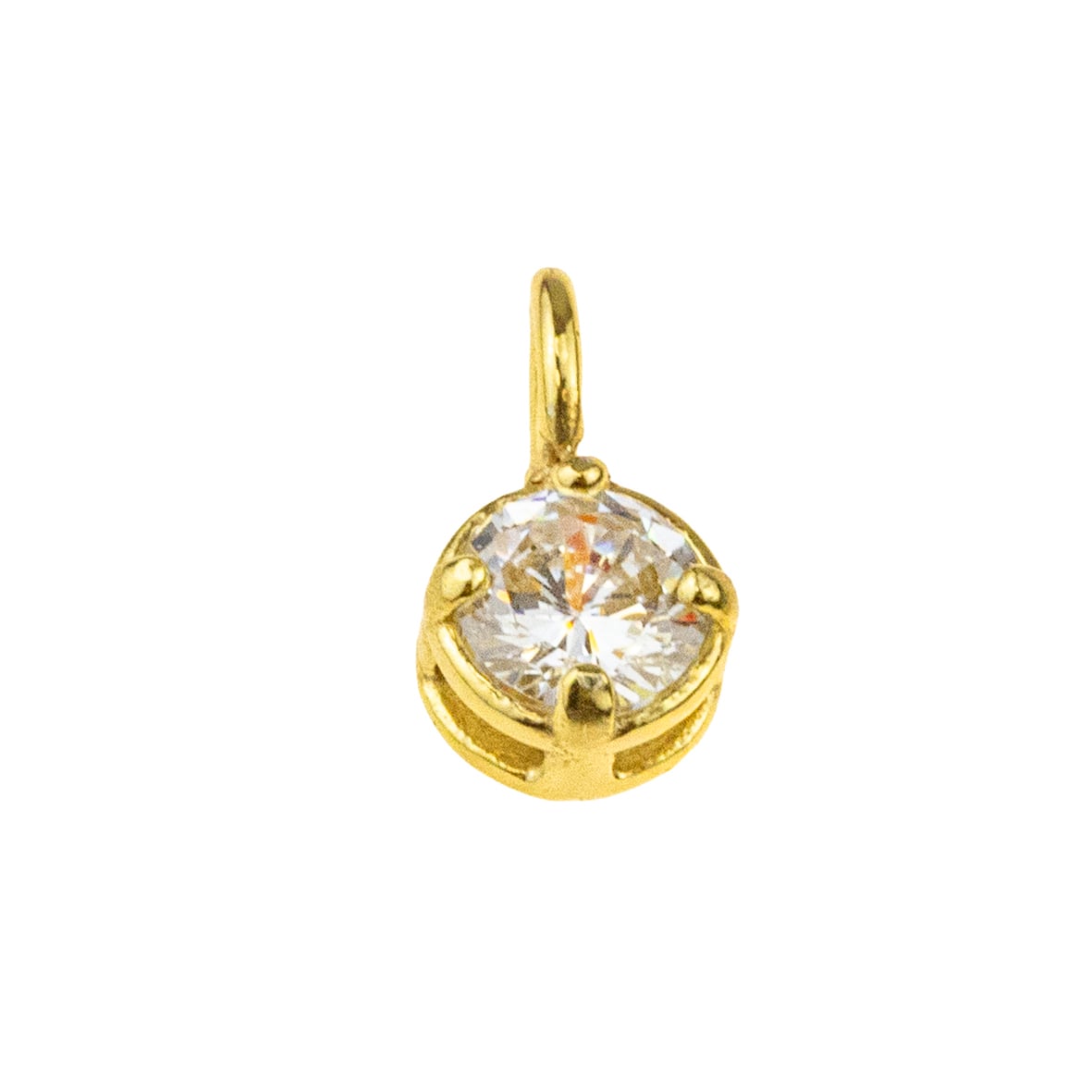 Charm silver 925 yellow gold plated with zirconia