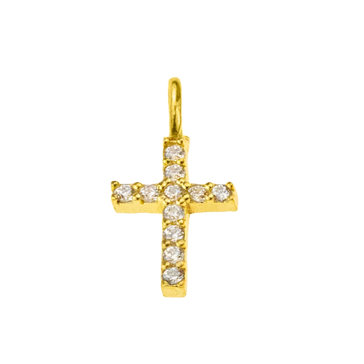 Charm silver 925 yellow gold plated with zirconia