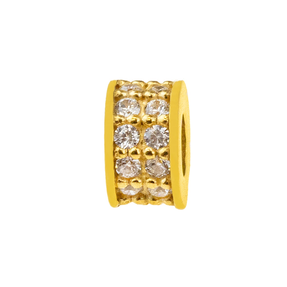 Charm silver 925 yellow gold plated with zirconia